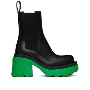 Bottega Veneta Black & Green Flash Boots